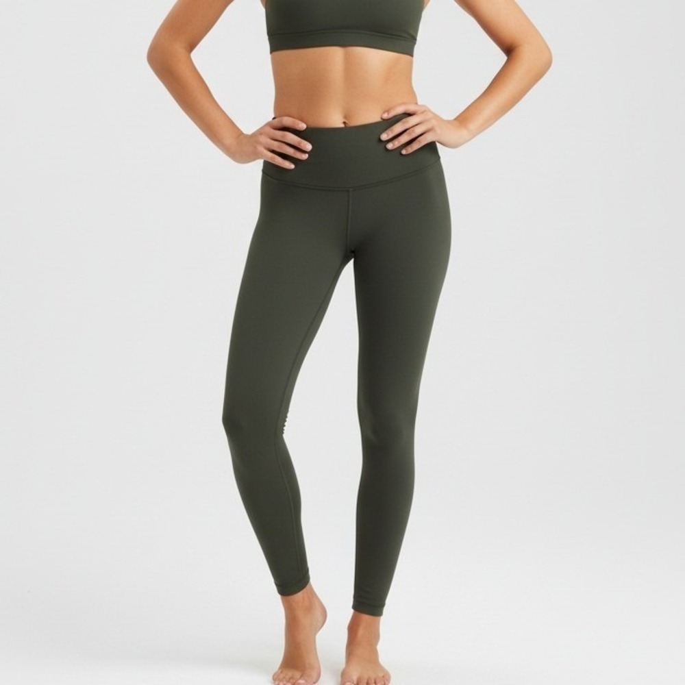 Lululemon Wunder Train High-Rise Tights Leggings Olive Green Size 4‎ Yoga